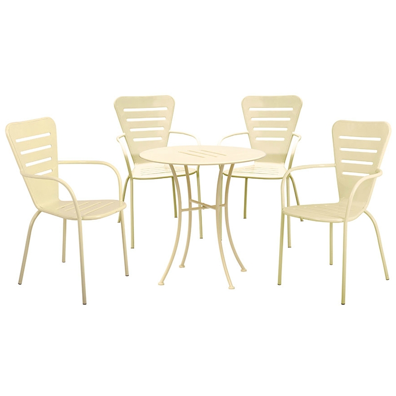 Set da giardino con tavolo e sedie QUICK in alluminio e WPC, a posti