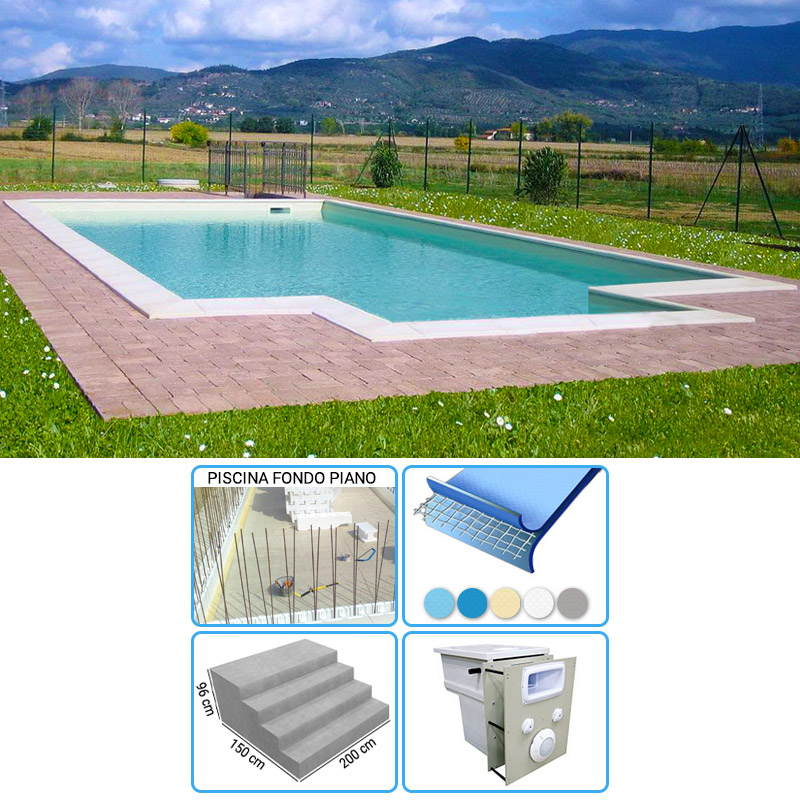 Piscina interrata in casseri ITALIKA® Blok 9,00 x 3,00 h 1,20 m