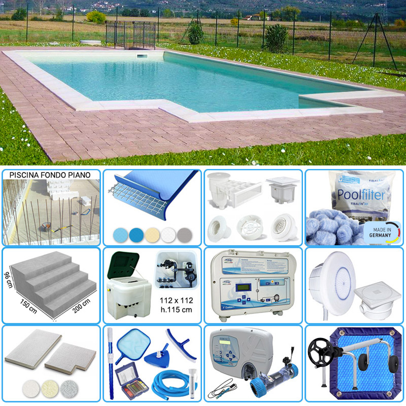 Piscina interrata in casseri ITALIKA® Blok 9,00 x 3,00 h 1,20 m