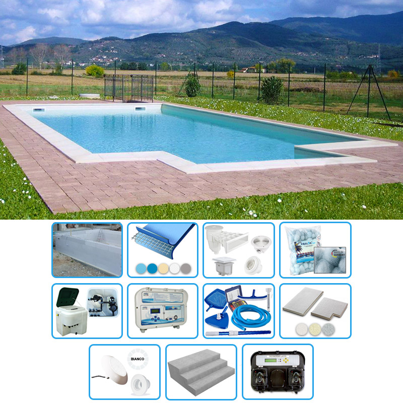 Piscina interrata in casseri di polistirolo ITALIKA® Blok 12,00 x 6,00 h  1,50 m