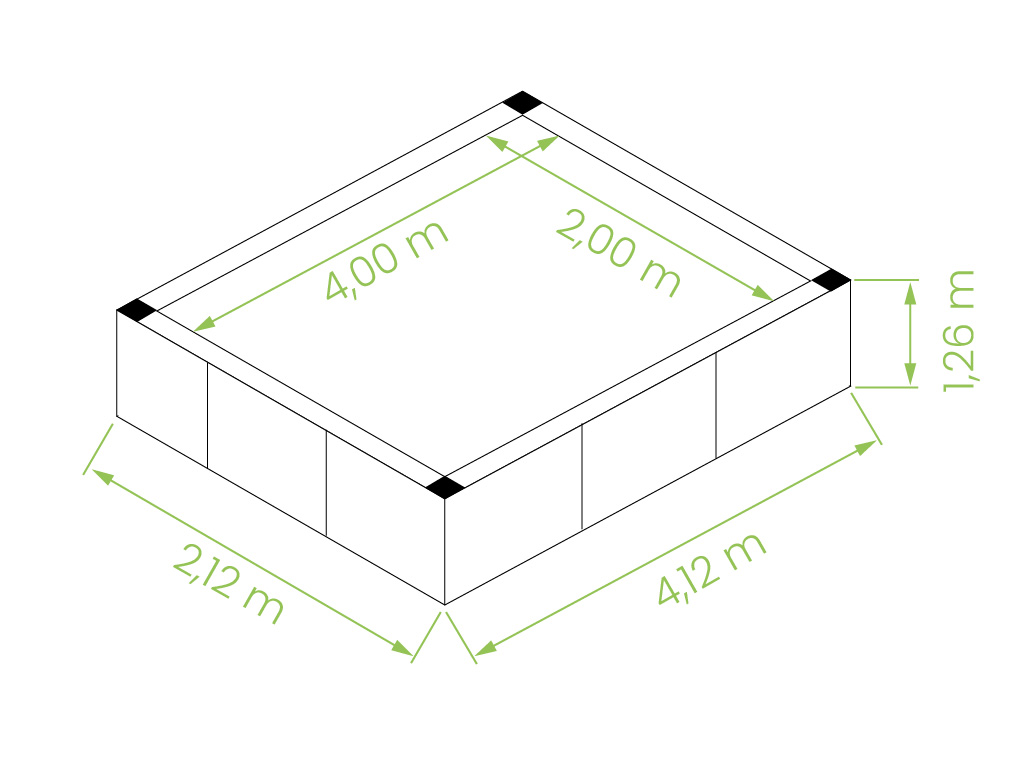 Dimensioni piscina fuori terra rivestita Antea