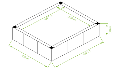 Dimensioni piscina fuori terra rivestita Antea