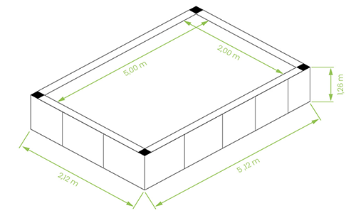 Dimensioni piscina fuori terra rivestita Antea