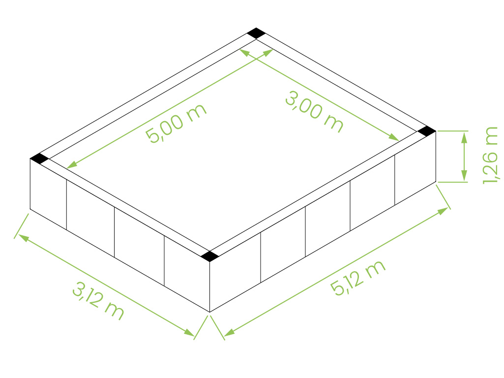 Dimensioni piscina fuori terra rivestita Antea