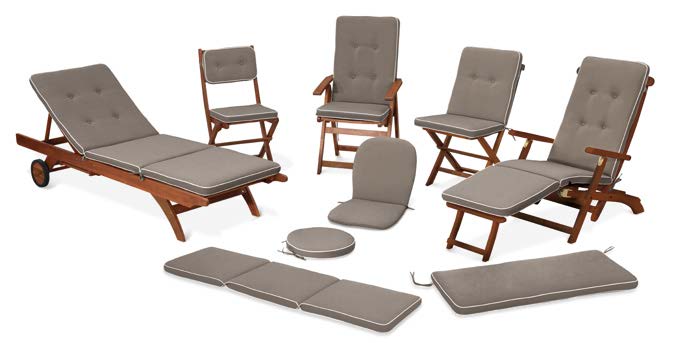 homeyuser - 2 cuscini imbottiti per sedia, rotondi, per sedie da pranzo,  giardino, cucina, ufficio, 40 cm, colore: grigio2