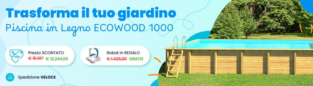 Piscina in legno rettangolare EcoWood 1000 in promozione