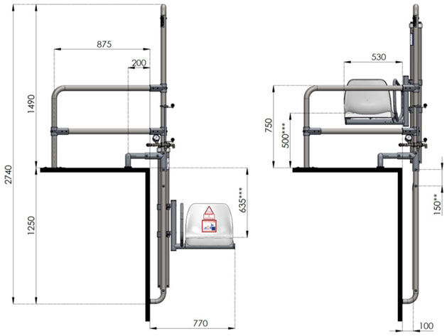 Sollevatore per piscina Metalu B2 