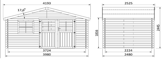 dimensioni casetta in legno Eira