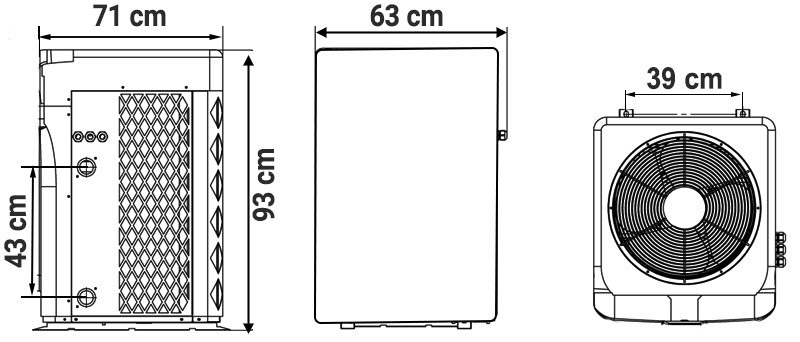 Dimensioni pompa di calore full inverter