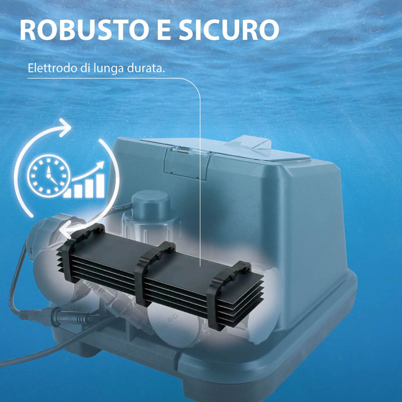 Clorinatore al sale per piscine fuori terra fino a 50 mc