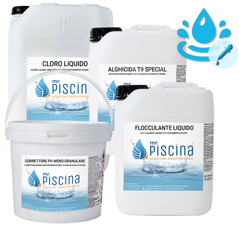 Prodotti chimici mantenimento piscina