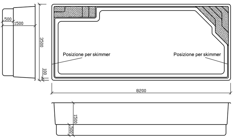 Piscina Calypso in vetroresina da interrare