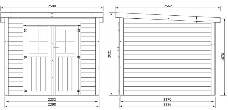 dimensioni casetta in legno Ingrid