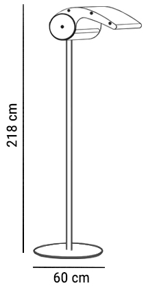 Dimensioni riscaldatore elettrico PARETE 2000 con supporto