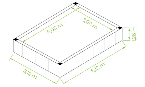 Dimensioni piscina fuori terra rivestita Antea