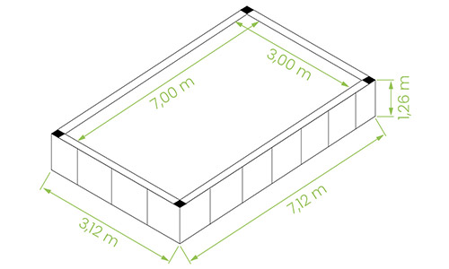 Dimensioni piscina fuori terra rivestita Antea