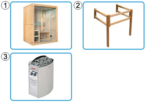 Materiale incluso sauna finlandese da interno 2 posti VESI KIT BASE