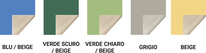 Colori disponibili: Blu/Beige - Verde scuro/Beige - Verde chiaro/Beige - Beige