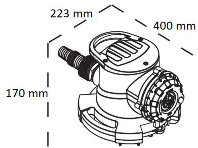 Dimensioni pompa per svuotamento coperture piscina D-COVER S