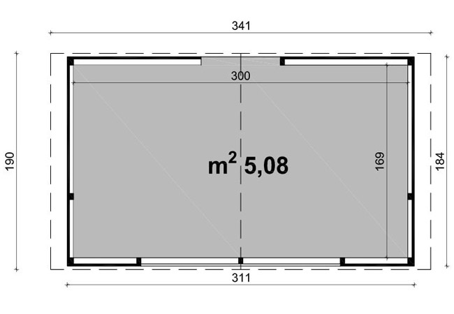 Dimensioni chiosco in legno Rio 