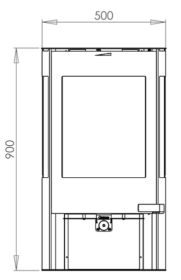 Dimensioni stufa aduro 9.6 fronte