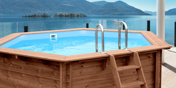 Piscina in legno esagonale NaturalWood 355 - Ø 3,55 x h.1,16 m