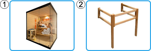 Materiale incluso sauna finlandese da interno 2 posti AKARI