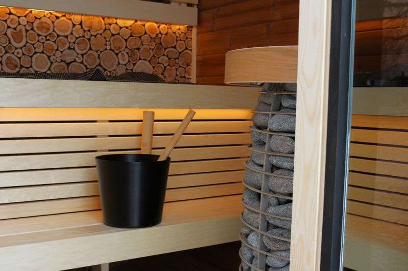 Sauna finlandese da esterno ROUND CUBE MINI 4 posti